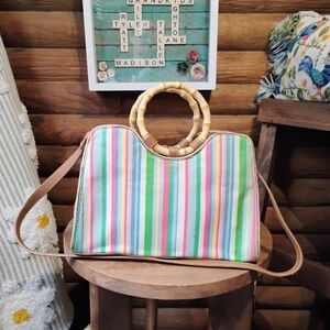 FOSSIL HANDBAG/SHOULDER BAG STRIPPED ROUND HANDLES